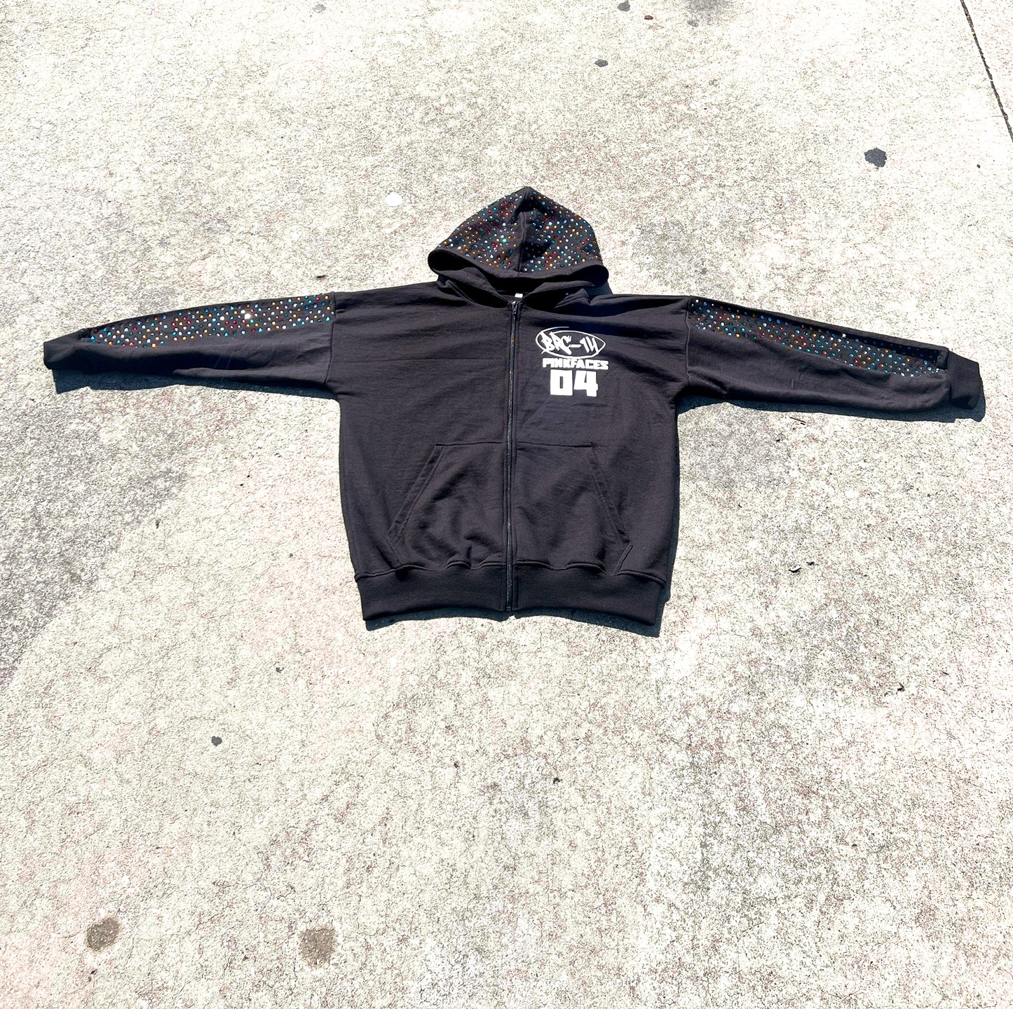 BLACK CONFETTI ZIP UP